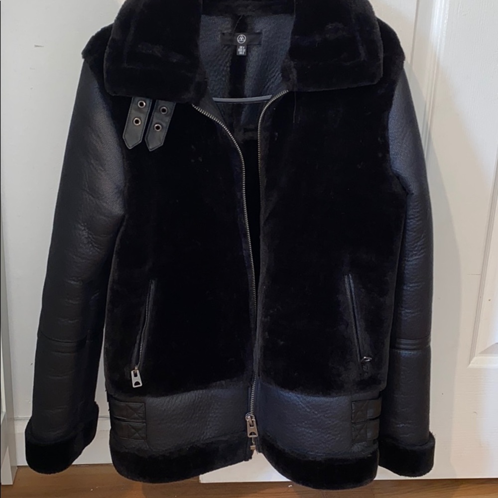 Missguided Faux Fur Aviator Jacket.